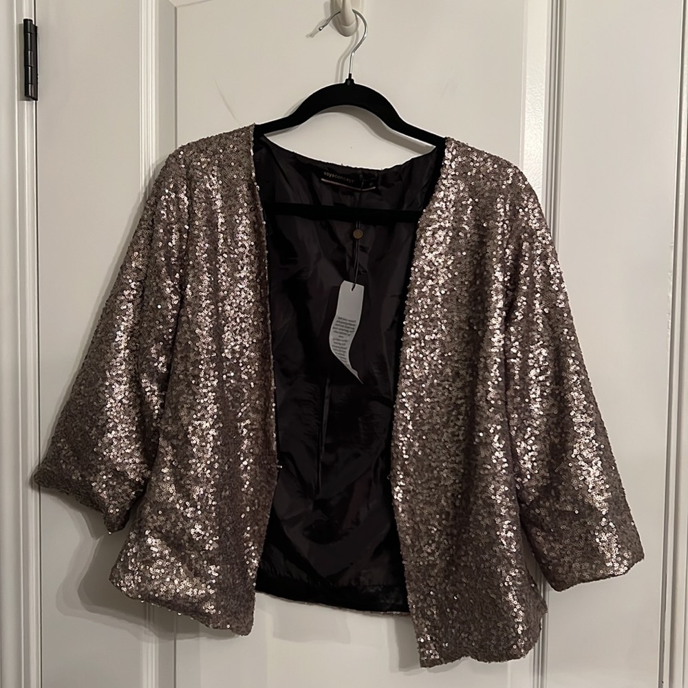 3/$60 🌟 Taupe  sequin blazer NWT M/L - Picture 5 of 6